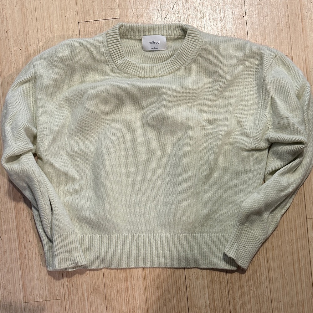 Butter yellow cashmere Crew Neck Sweater